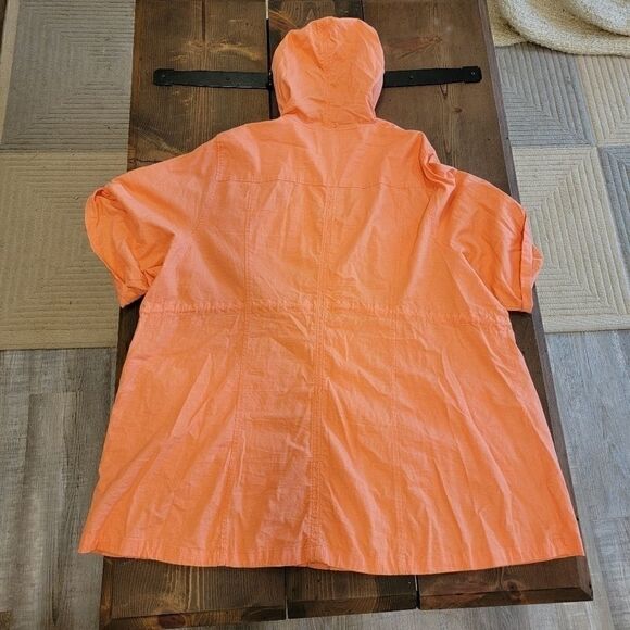 Torrid ORANGE PEACH LINEN HOODED ANORAKDETAILS - Picture 7 of 10